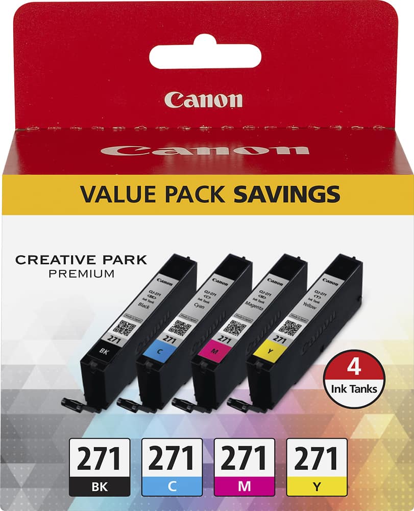 Front. Canon - 271 Value Pack Standard Capacity Ink Cartridges - Black/Cyan/Yellow/Magenta.