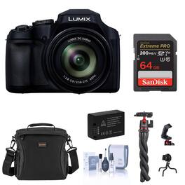Bundle - Panasonic - LUMIX FZ80D 18.1MP Point & Shoot Digital Camera, with 64GB Memory Card, Tripod with Ball Head and