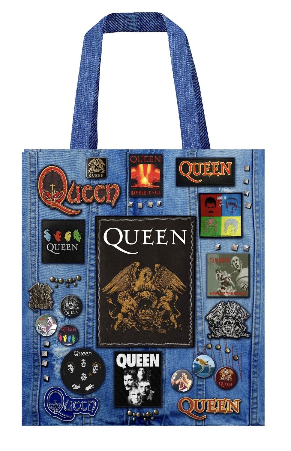 PopMarket - Queen - Rocksax - Queen - Battle Bag - 16 X 16 Soft Polyester Bag with Web Handles - Multicolor price history on PriceWatchPro