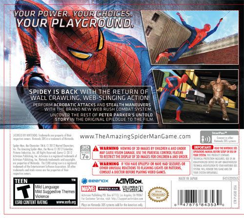 The Amazing Spider-Man (Nintendo Wii, 2012) for sale online