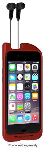 Front. TurtleCell - Retractable Headphone Hard Shell Case for Apple® iPhone® 6 - Red.