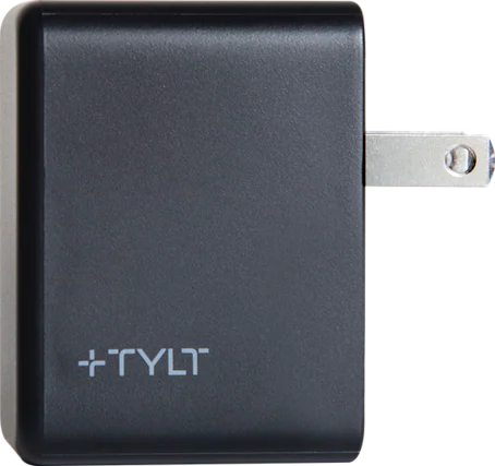 Front. TYLT - Tylt Full Speed 20W Fast Charging Wall Charger Black - Black.
