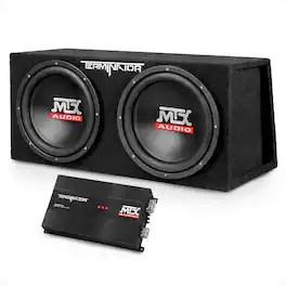 MTX - TNP212DV 12-Inch 2000-Watt Dual Loaded Subwoofer Enclosure with Amplifier - Black
