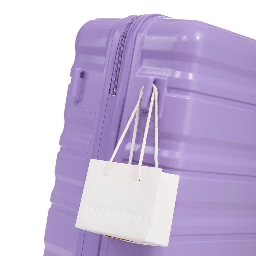 Angle. Ropilly - Ropilly 3 Piece Luggage Set Blue Purple Hard Shell Suitcase with Spinner Wheels - Blue+Purple.