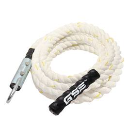 GSE Games & Sports Expert - Gym Polyester Climbing Rope, 1.5" Diameter Workout Rope for Indoor/Outdoor (15FT) - White