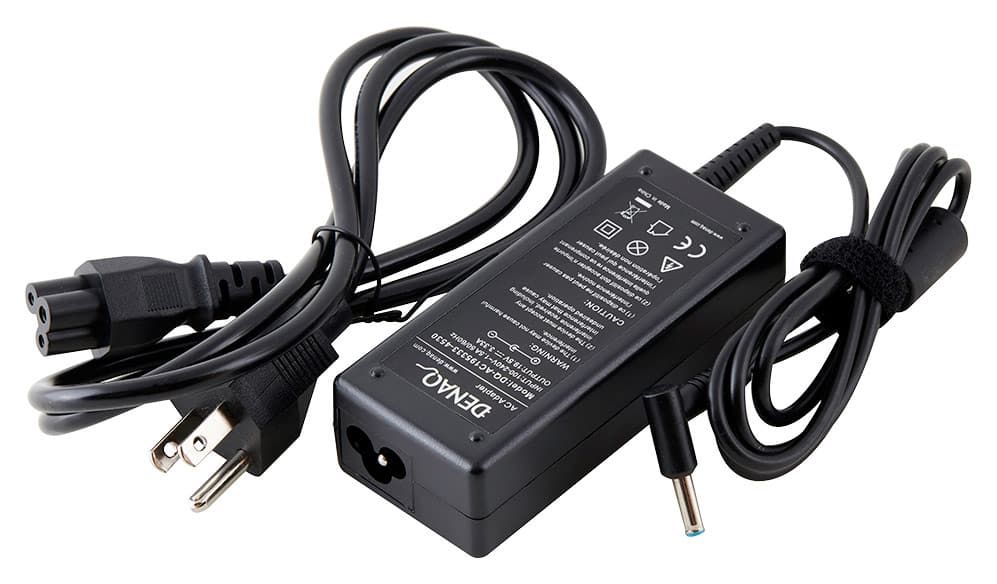Front. DENAQ - AC Adapter for Select HP Laptops - Black.