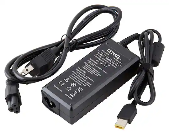 Front. DENAQ - AC Adapter for Select Lenovo Laptops - Black.