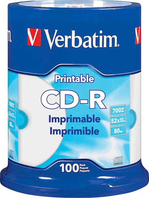 Verbatim 52x Cd R Discs 100 Pack White
