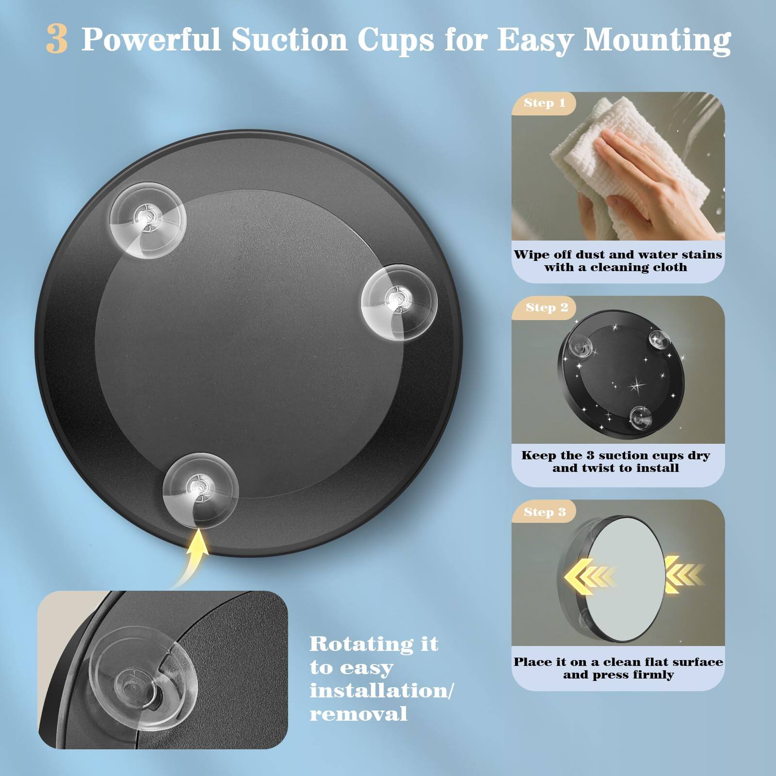 Alt View 2. Earthley Blooms - Mirror Led High Quality Product with Modern Design for Daily Use Elegant Stylish Appearance with Enh - Black[10x&20x].