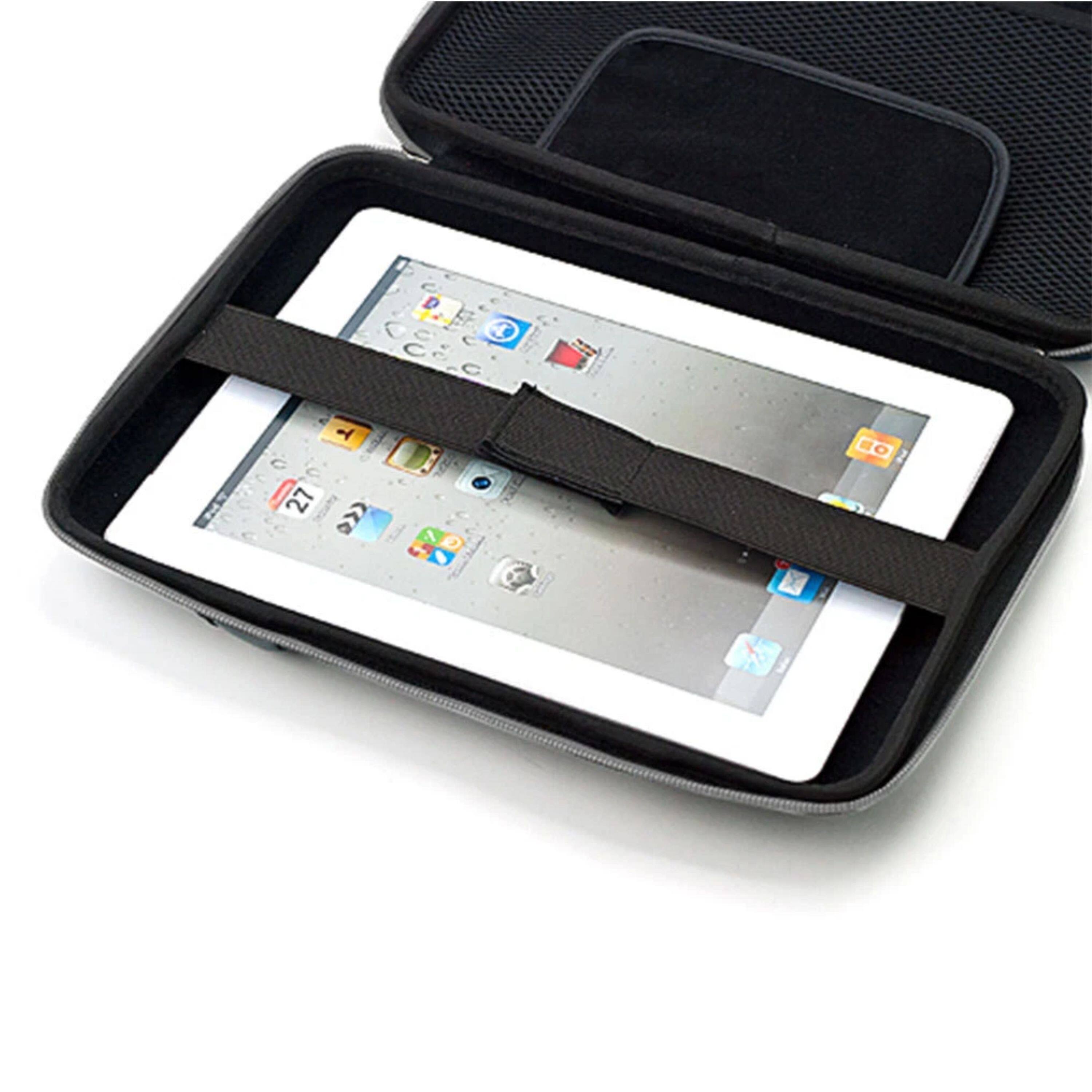 Left. Kitcheniva - Hard Cube Sleeve Case Carry Bag Shell For 11" Tablet - Silver.