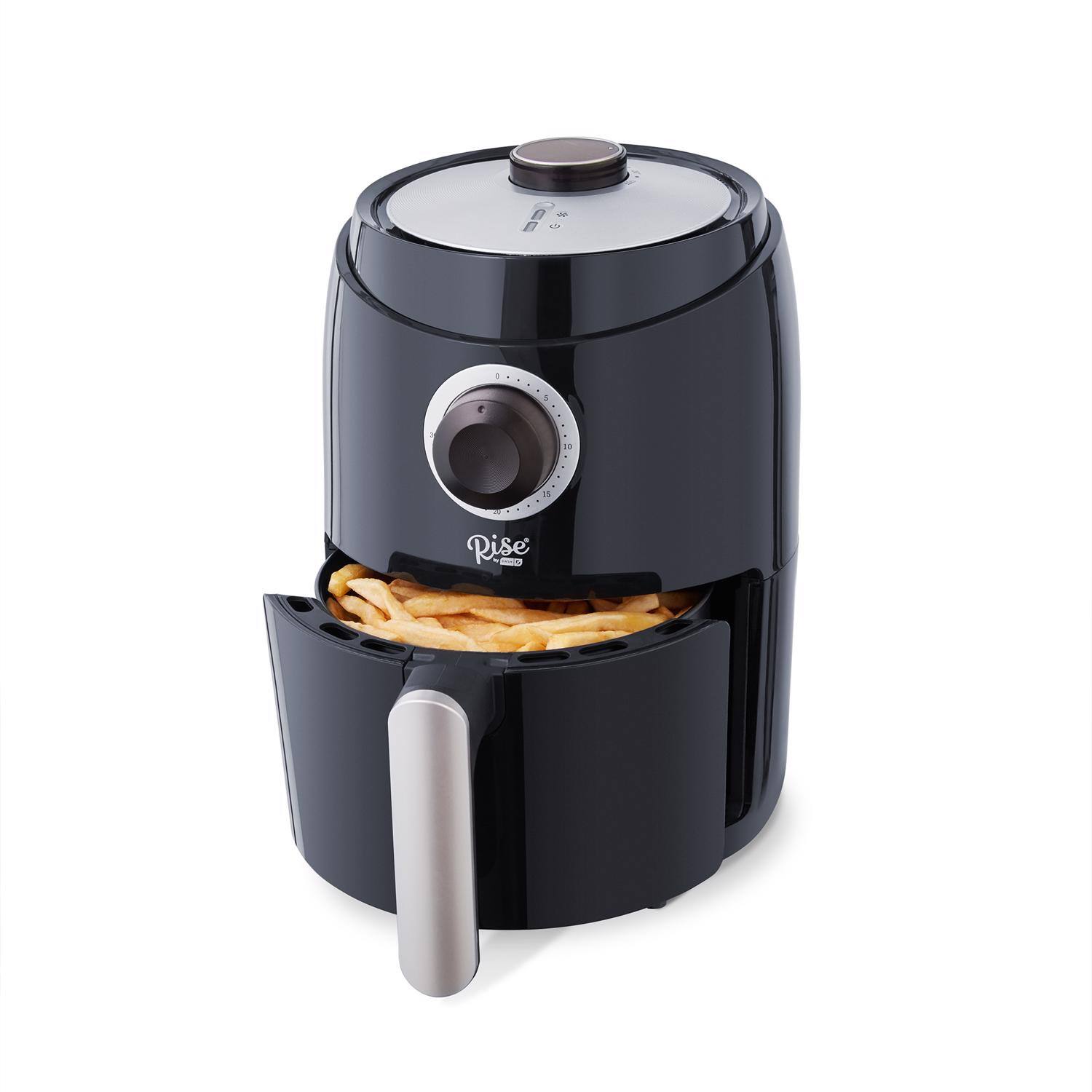 Left. DASH - Rise by Dash Black 2 qt Air Fryer - Black.