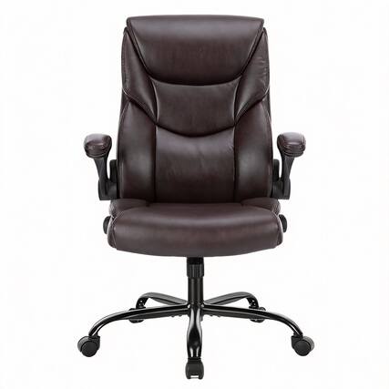 Front. Frangdom - Ergonomic Gaming Chair High Back PU Leather Flip-up Arms Adjustable - Dark Brown 1 Pack.