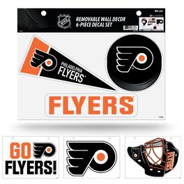 Rico Industries - Philadelphia NHL Flyers Set of 6 Removable Wall Decal Stickers - Multi