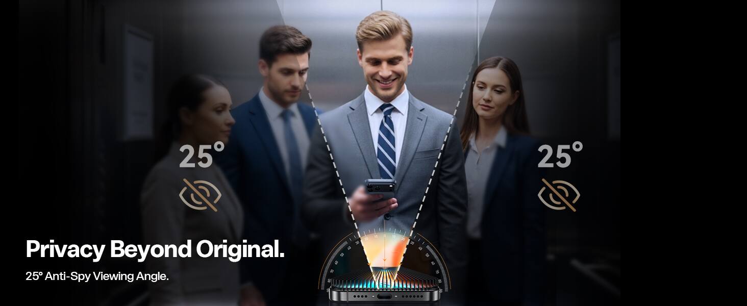 25°
25°
Privacy Beyond Original.
25° Anti-Spy Viewing Angle.