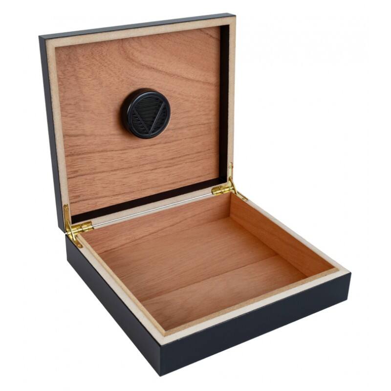 Alt View 1. Prestige - Portable Travel Cigar Humidor (Black) - Black Finish.