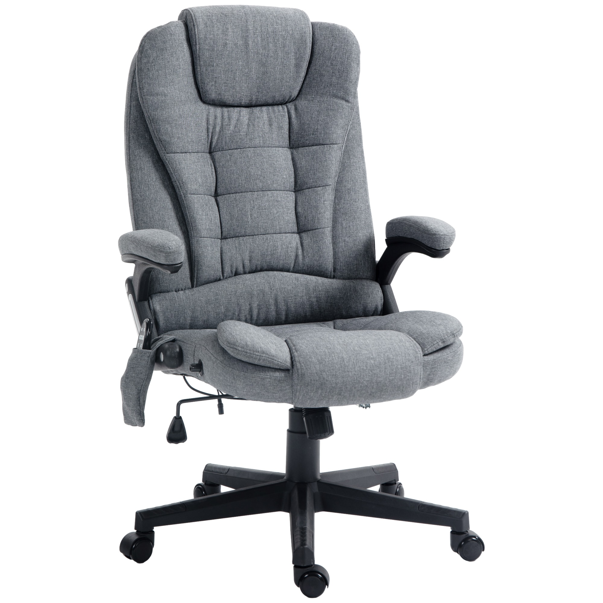 Homcom - Point Vibrating Massage Office Chair with Heat - Gray