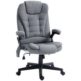 Homcom - Point Vibrating Massage Office Chair with Heat - Gray