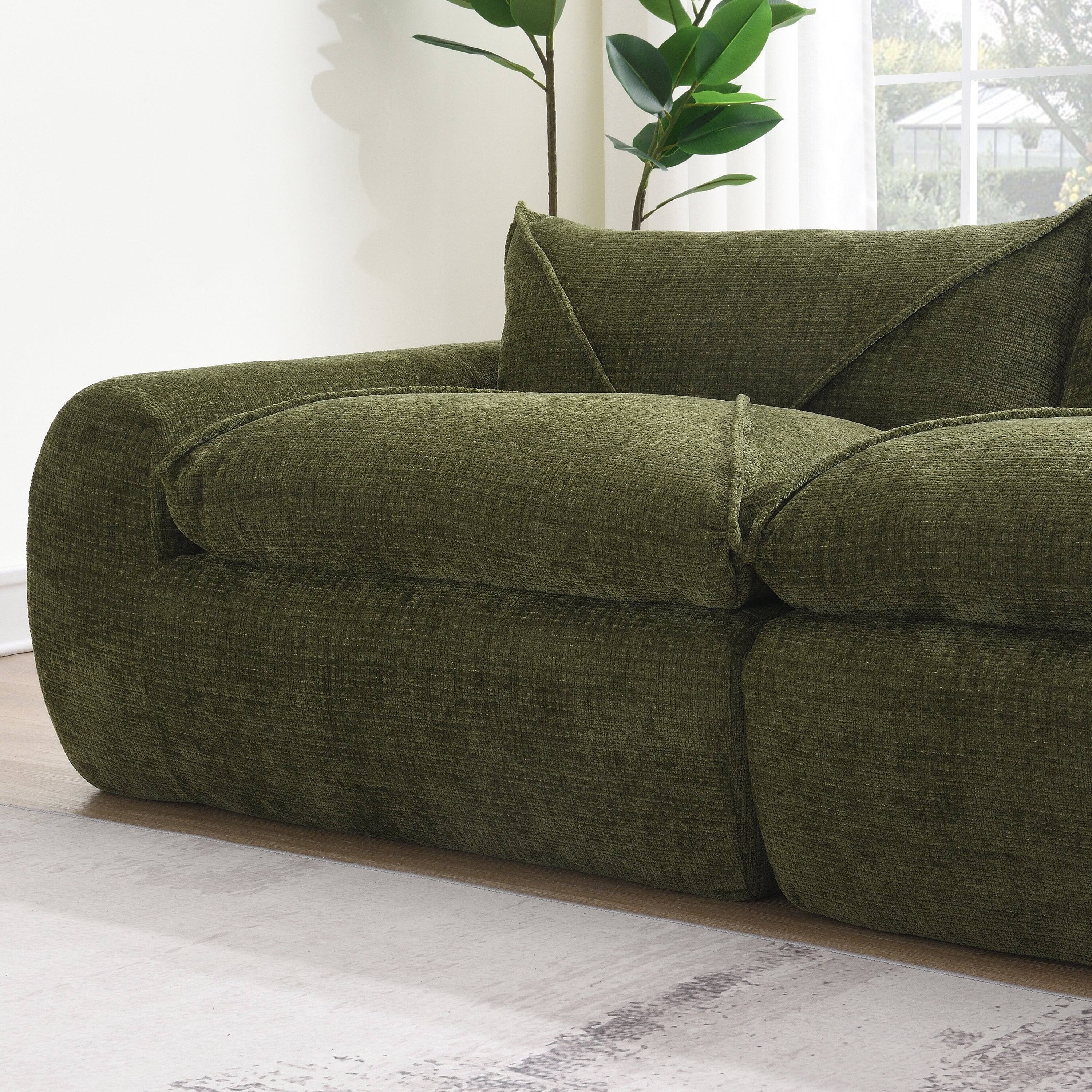 Alt View 2. Boyel Living - Fully Compressed Sofa No Assembly Required Green Chenille 4 Seat - Green.