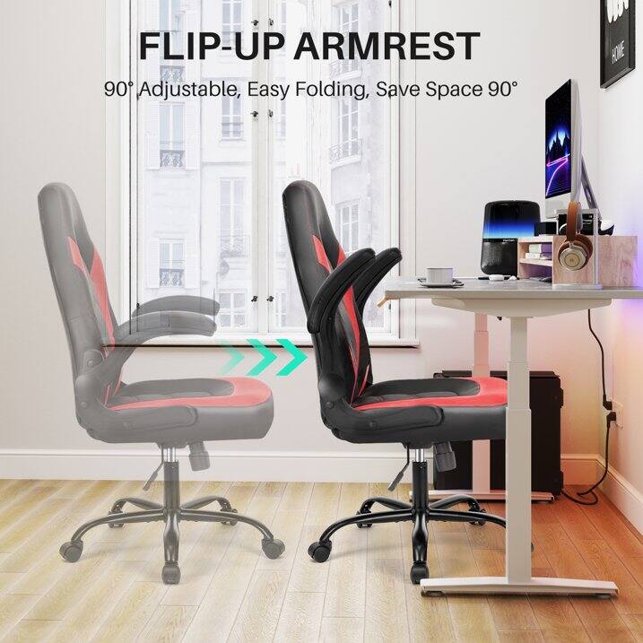FLIP-UP ARMREST  
90° Adjustable, Easy Folding, Save Space 90°