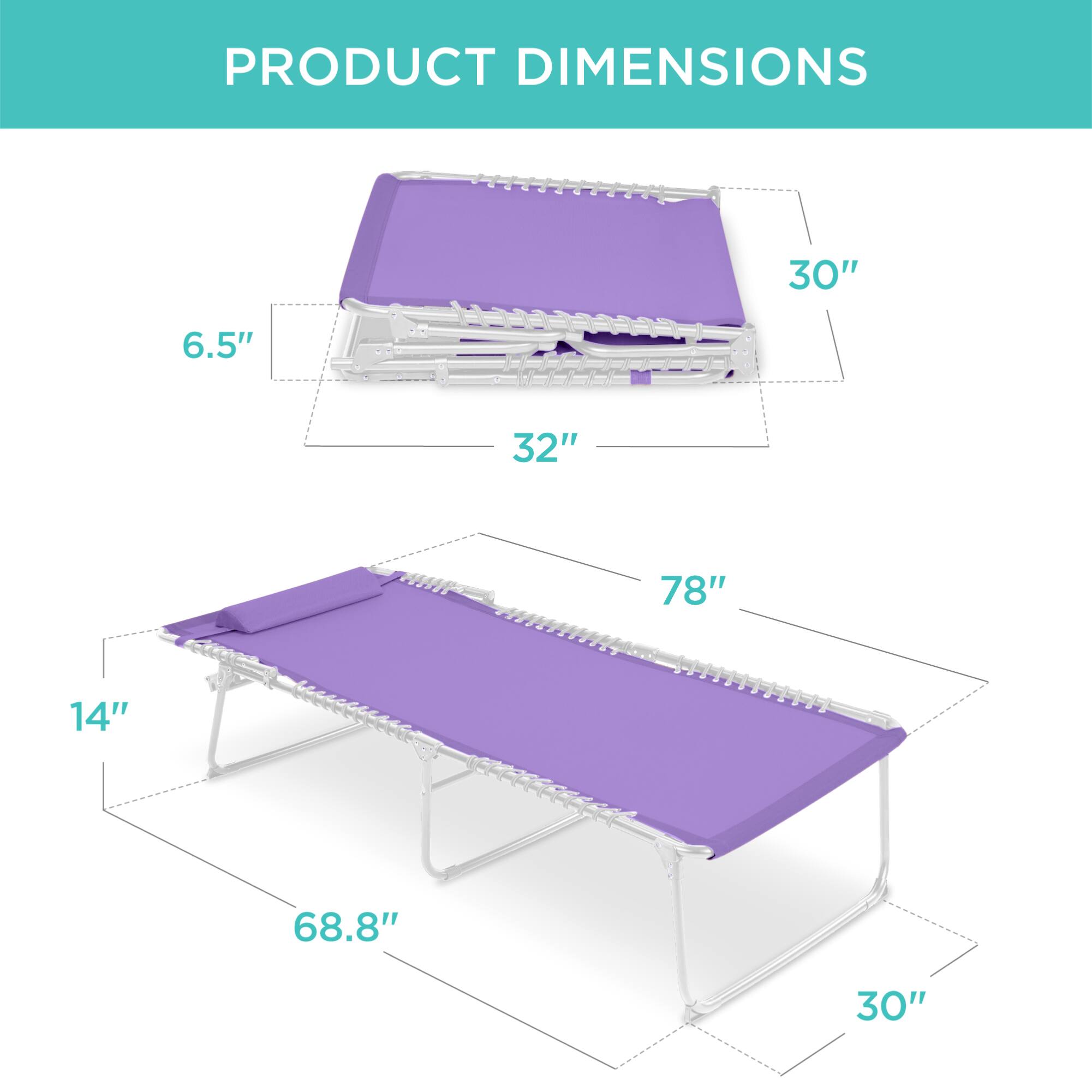 PRODUCT DIMENSIONS

- 30"
- 6.5"
- 32"
- 78"
- 14"
- 68.8"
- 30"