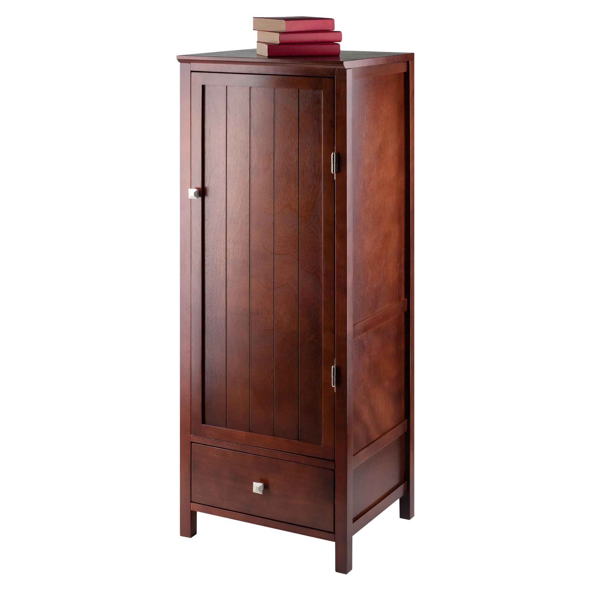 Alt View 4. Winsome Wood - Brooke Jelly 1-Drawer Cupboard - Walnut.