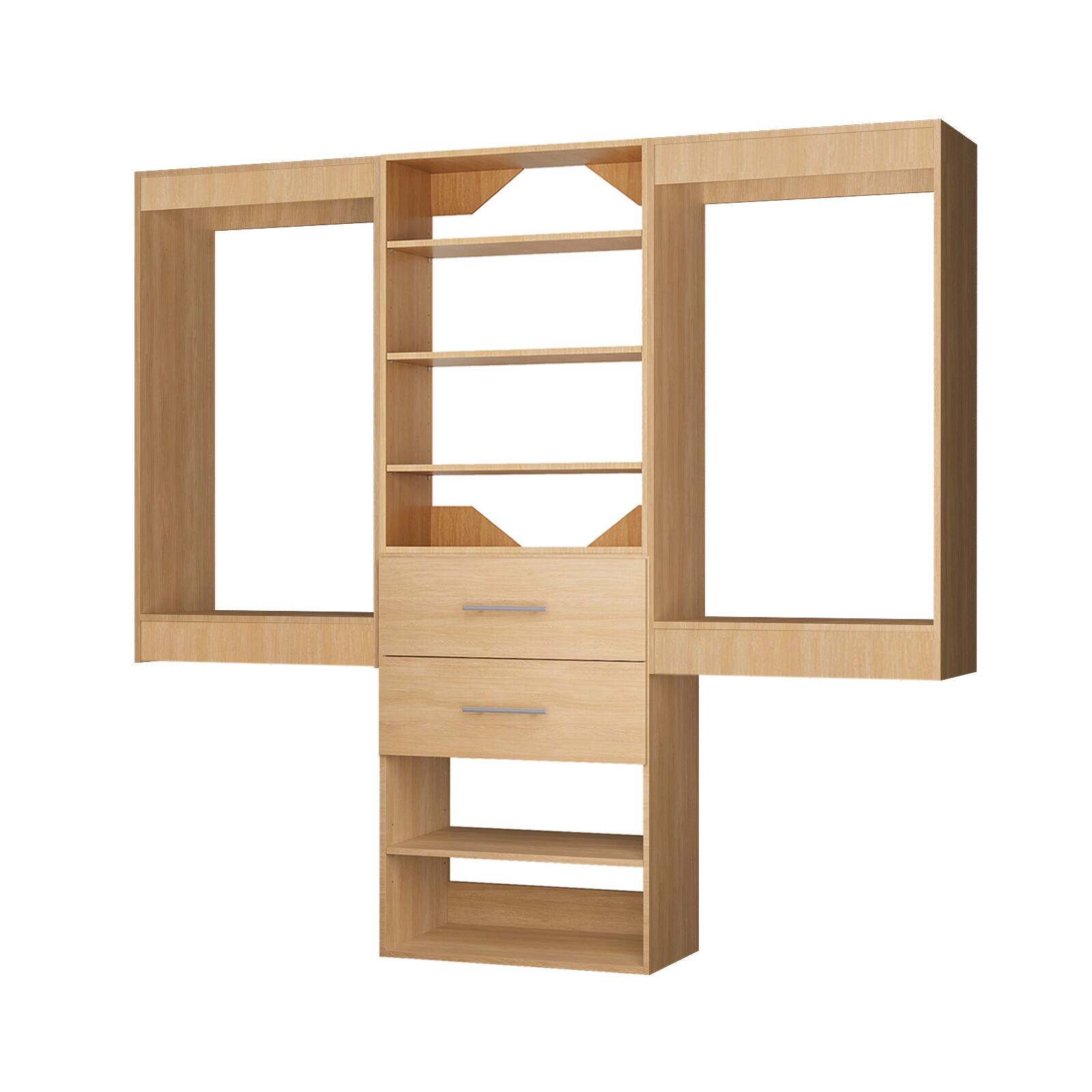 Alt View 3. Roomtec - Roomtec 96 in Wood Modular Closet System Unit-Customizable Wall Mounted Walk-In Closets for Bedroom or Walk-in Closet - Wood.