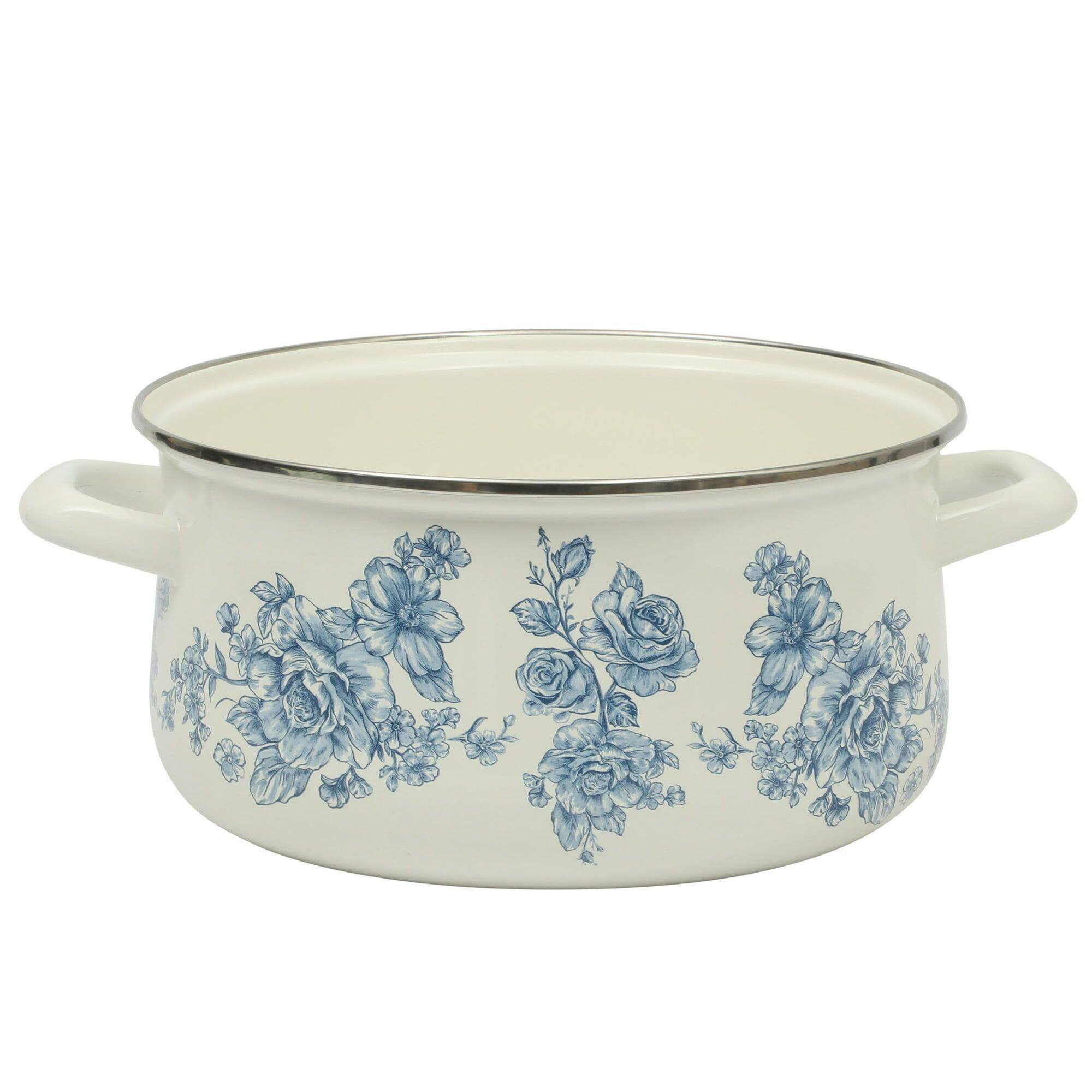 Back. Mirfee - 6-Quart Enamel-on-Steel Dutch Oven, Blue - cream-coloured.