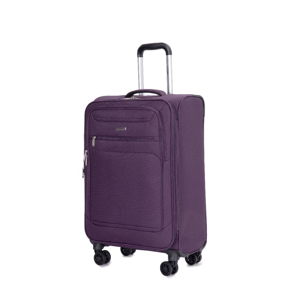 Back. Ropilly - Ropilly 5 Piece Luggage Set Softshell Suitcase Lightweight Carry On Suitcase Purple - Purple.