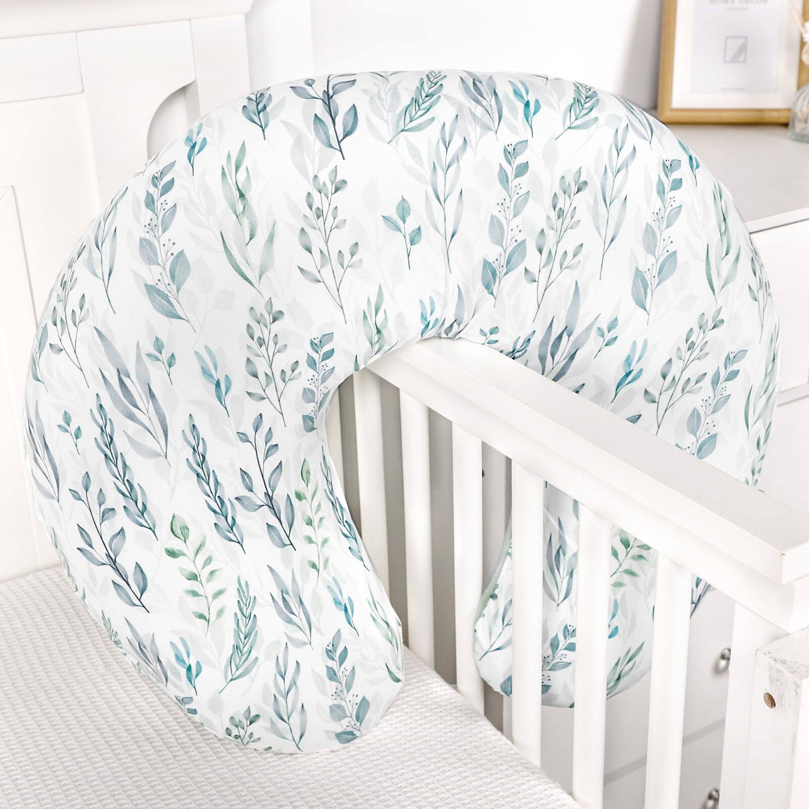 Alt View 5. Fabibe - Pillow Cover Soft Stretchy For 1 Pack Reversible Removable Slipcover Boy And Green Leaf featuring zipper closure, - Green Leaf.