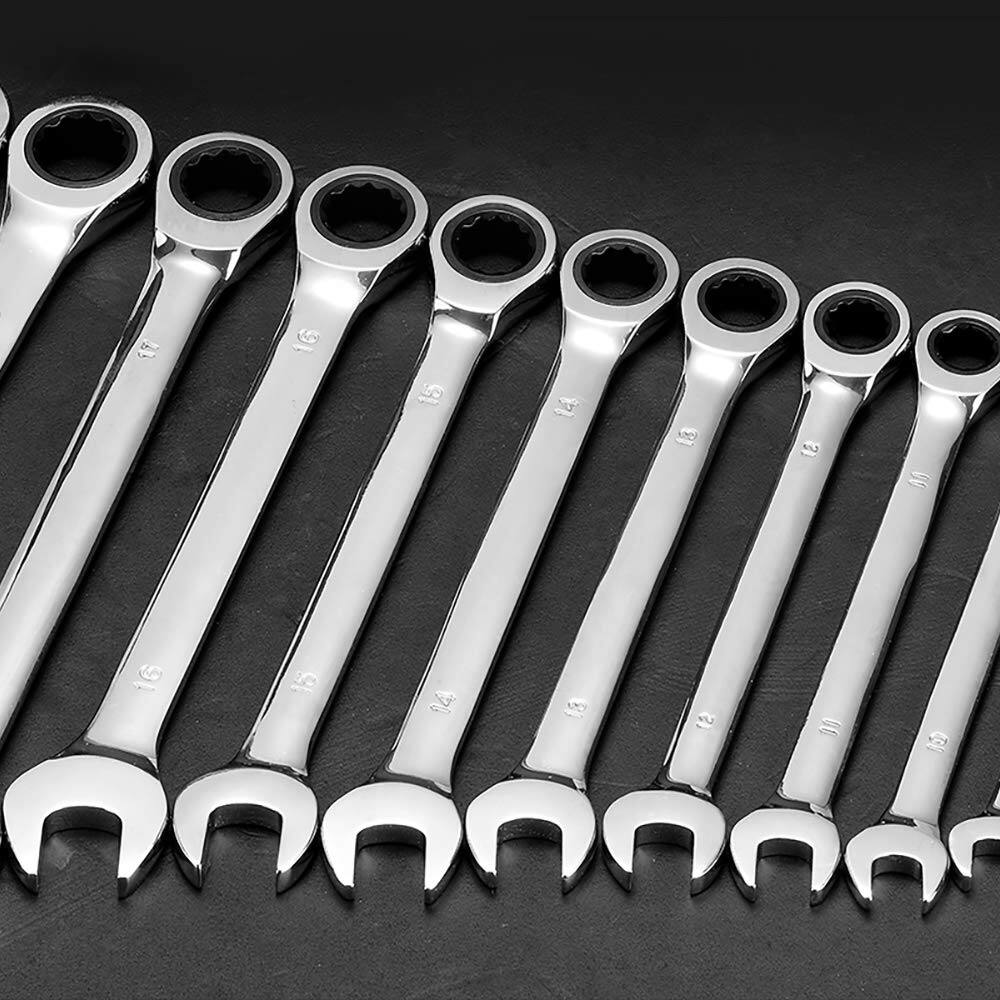 Alt View 5. JETRANSPORT - 18pc. Ratcheting Wrench Set 6-22mm&24mm Metric Cr-v Quick Access Spanner With Portable Tool Bag NO - 9/32 in..