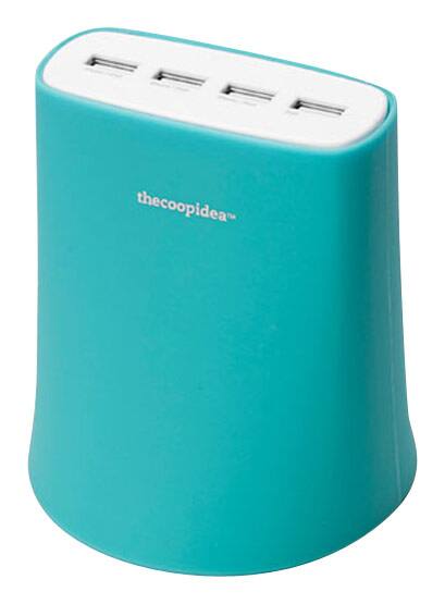 Front. Global Product Solutions - Jelly 4-Port USB Wall Charger - Blue.