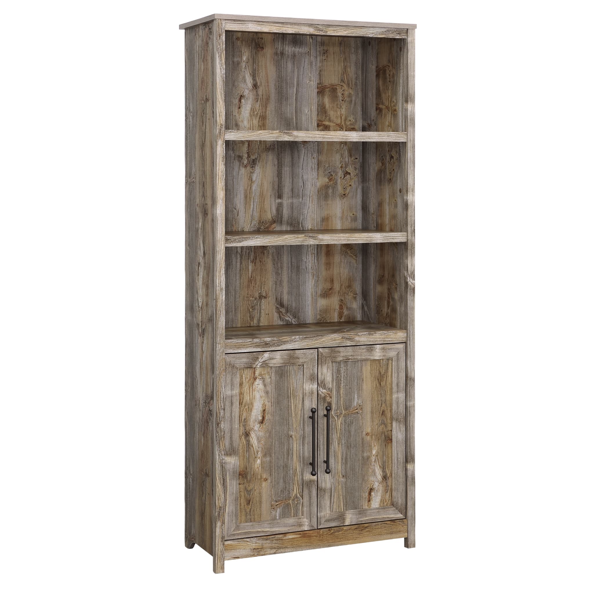 Best Buy: Sauder Granite Trace 5-Shelf Library Bookcase w/ Doors Rustic ...