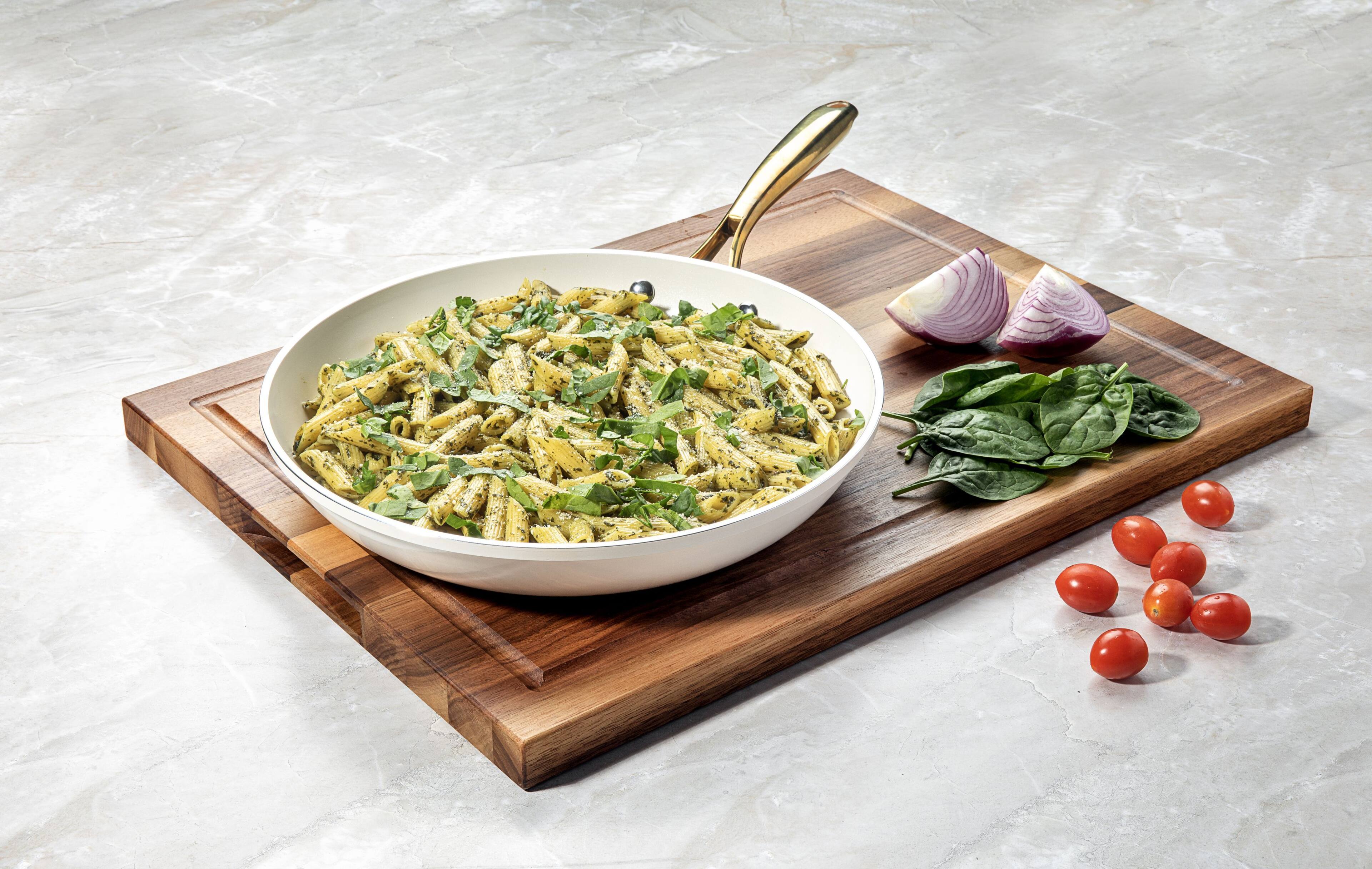 Alt View 7. Gotham Steel - Gotham Steel Cream 12'' Ultra Nonstick Ceramic Fry Pan with Gold Stay Cool Handle - Cream.