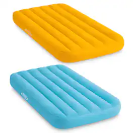 Intex - Cozy Kidz Bright & Fun-Colored Inflatable Air Bed w/ Carry Bag (2 Pack) - Blue or orange