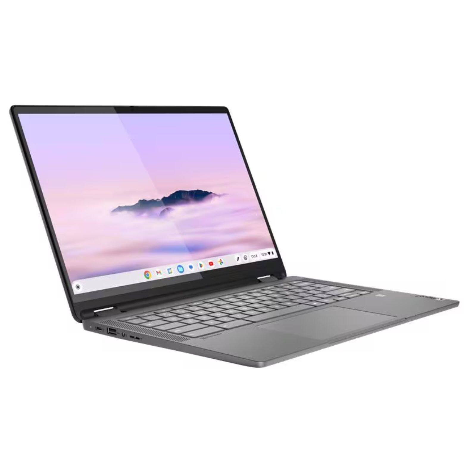 Alt View 4. Lenovo - Flex 5i Chromebook Plus 14" WUXGA Touch Intel Core i3-1315U 1.2 GHz up to 4.5 GHz 8GB RAM 256GB SSD Chrome OS - Gray.