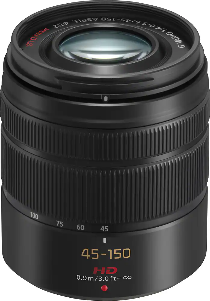 Panasonic - Lumix G Vario 45-150mm f/4.0-5.6 ASPH. Mega O.I.S. Zoom Lens, H-FS45150K - Black