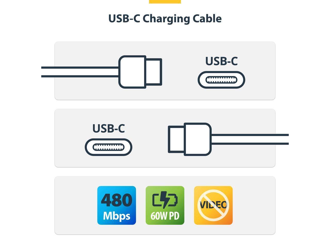 USB-C Charging Cable  
USB-C  
USB-C  
480 Mbps  
60W PD  
VIDEO