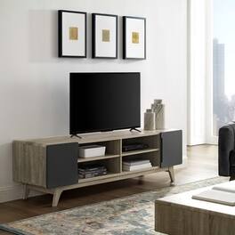 Tread 70" Media Console TV Stand by Modway - Natural Gray