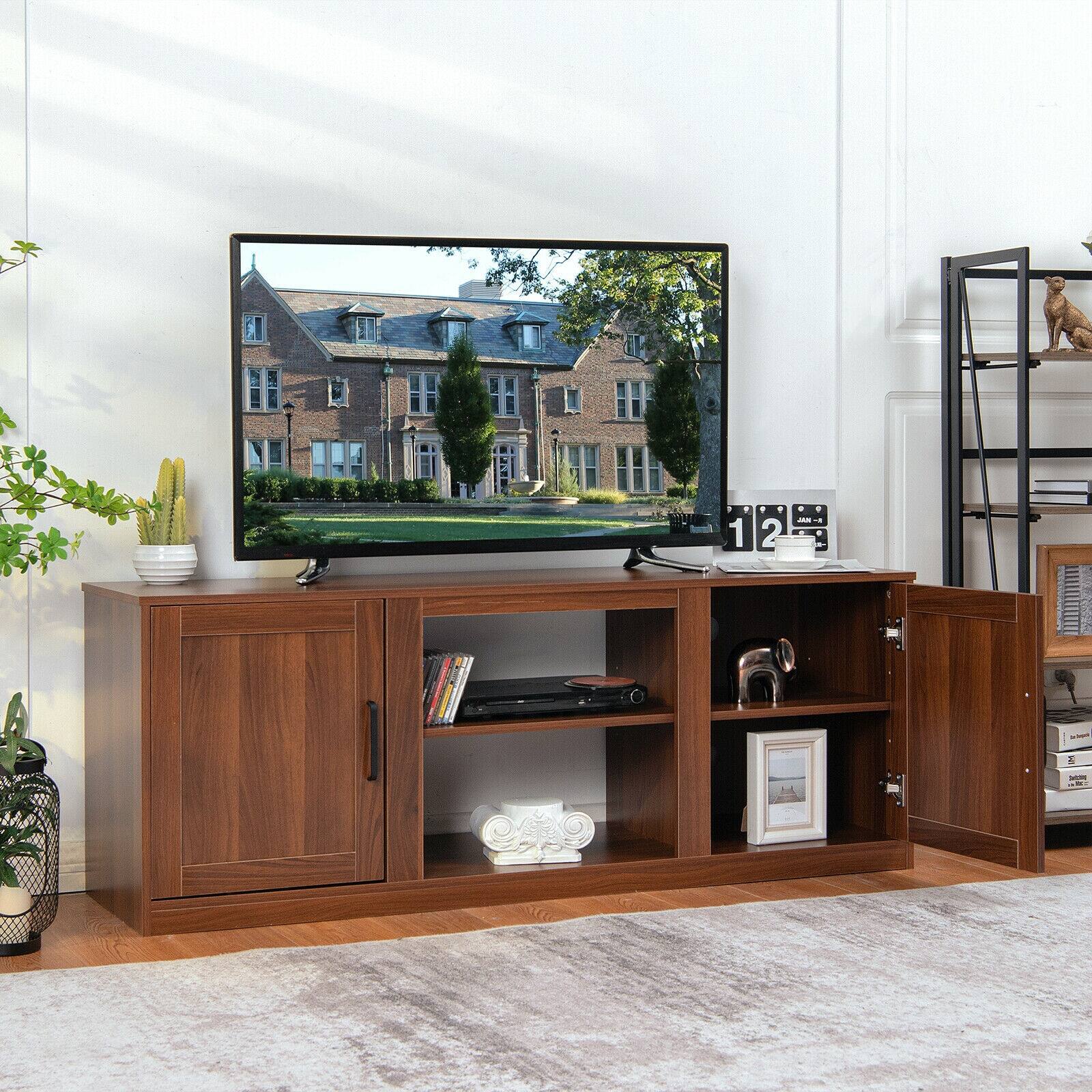 Alt View 7. Ecooso - 58 Inch TV Stand with 1500W Faux Fireplace for TVs up to 65 Inch - Walnut.