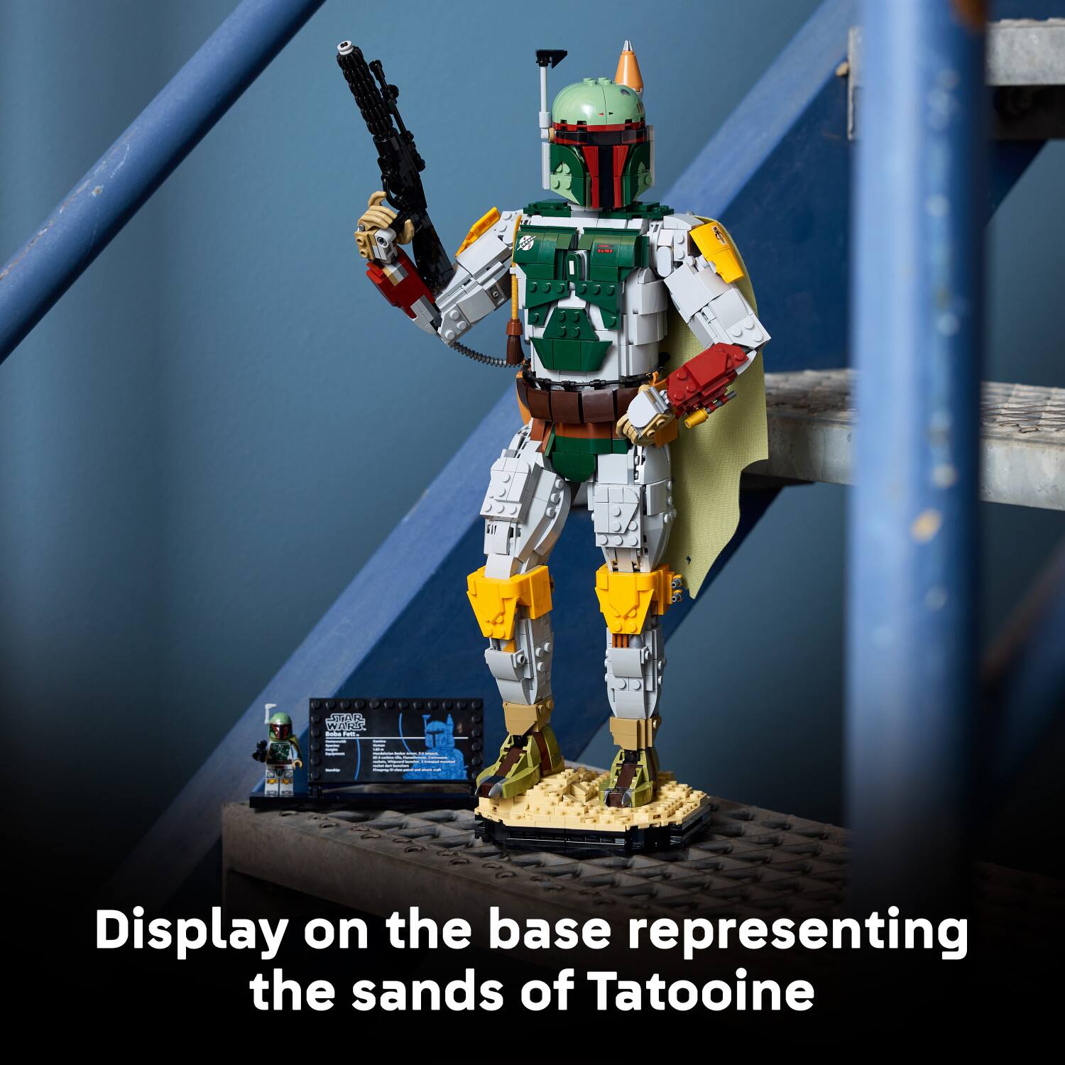 Display on the base representing the sands of Tatooine