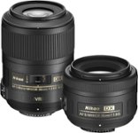 Front Zoom. Nikon - 35mm f/1.8G Portrait and 85mm f/3.5G Macro Two Lens Kit - Black.