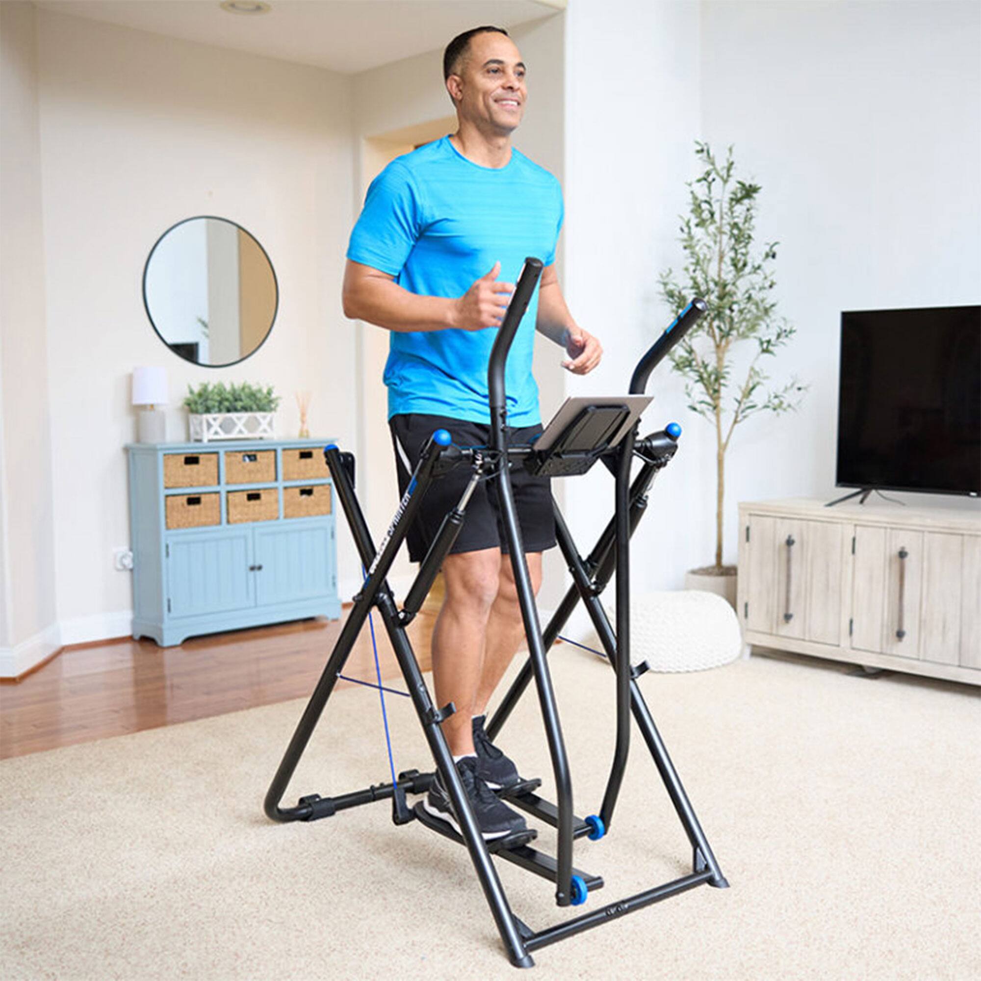 Alt View 2. Gazelle - Gazelle Sprinter Low Impact Exercise Machine with Grip Pulse Fitness Tracker - Black.