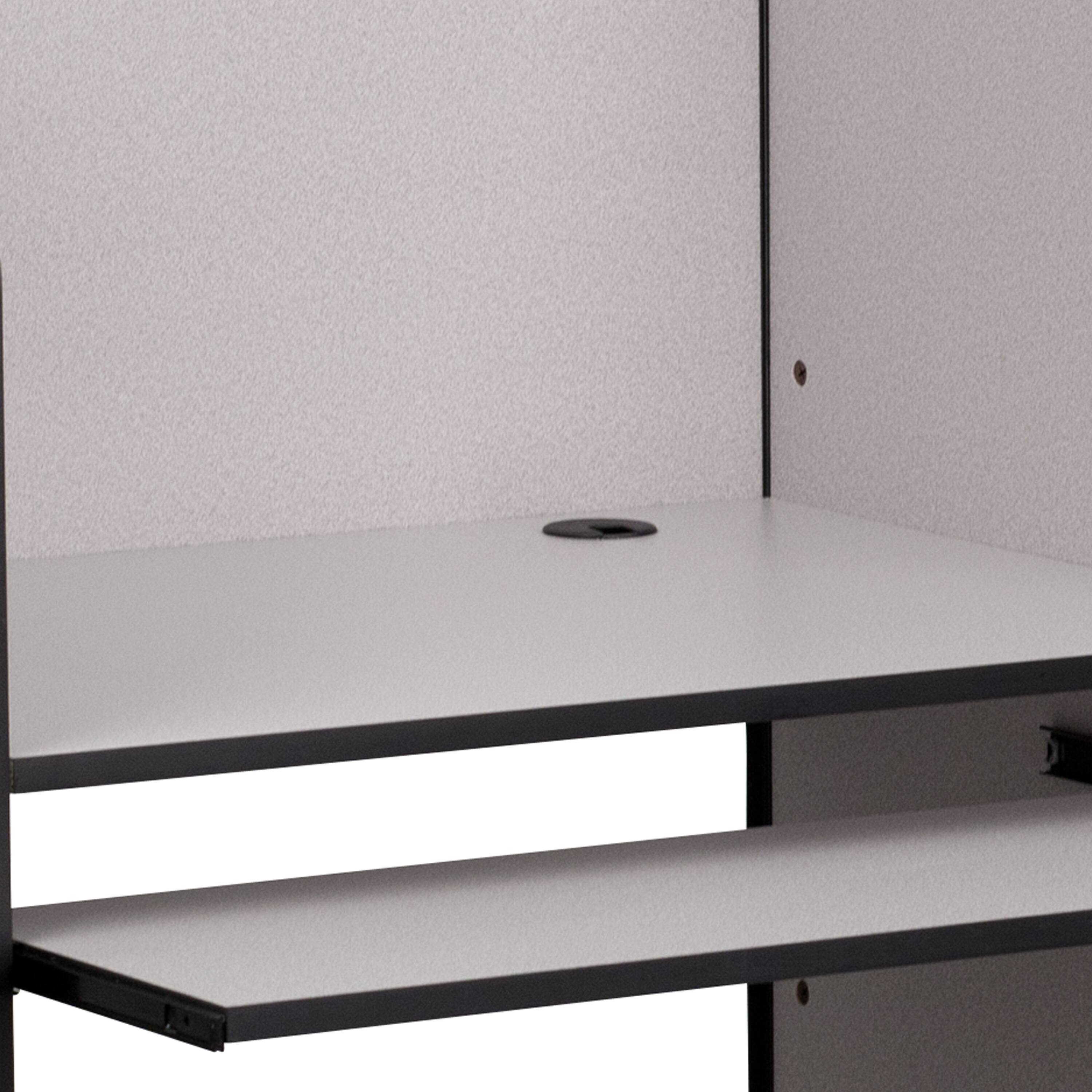 Alt View 5. Emma + Oliver - Starter Study Carrel Home School Furniture - Nebula Grey.