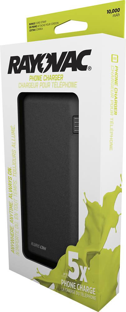 Alt View 11. Rayovac - Portable 10,000 mAh Power Bank - Black.