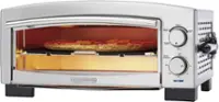 Angle. Black & Decker - Pizza Oven - Silver.