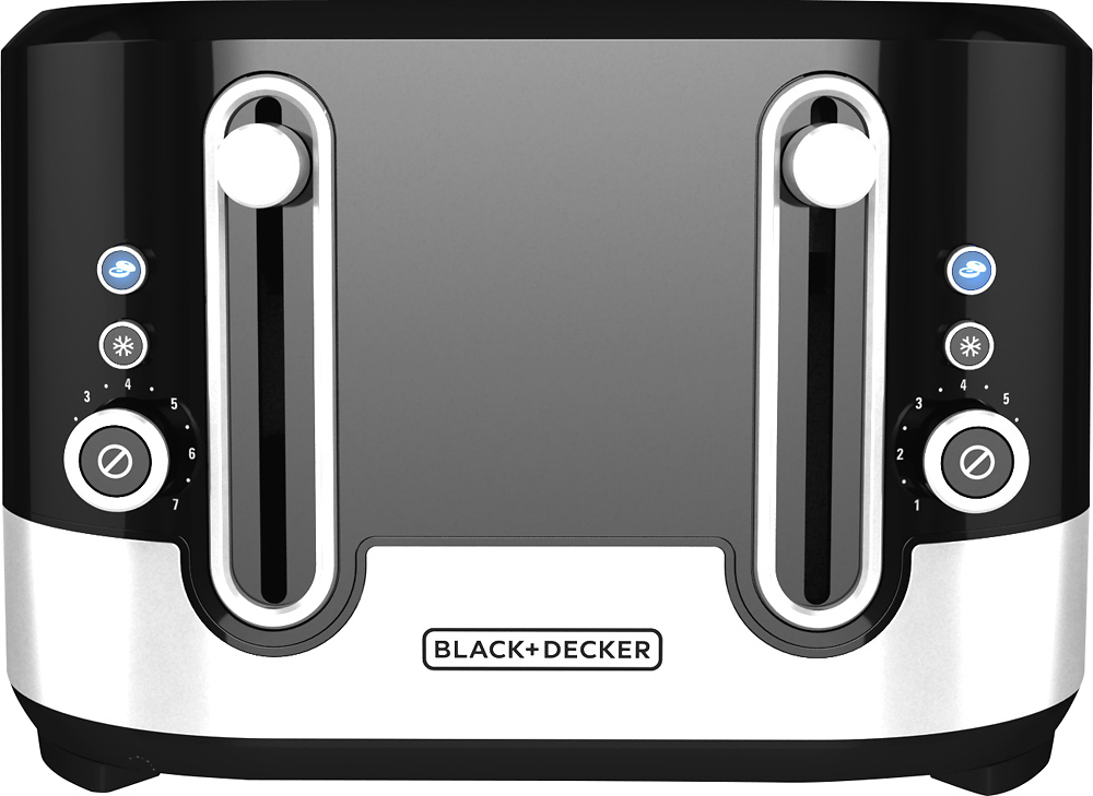 BLACK+DECKER 2-Slice Extra Wide Slot Toaster, Black, Silver