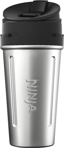 Ninja - Nutri Ninja 24-Oz. Cup - Black/Stainless Steel - Angle