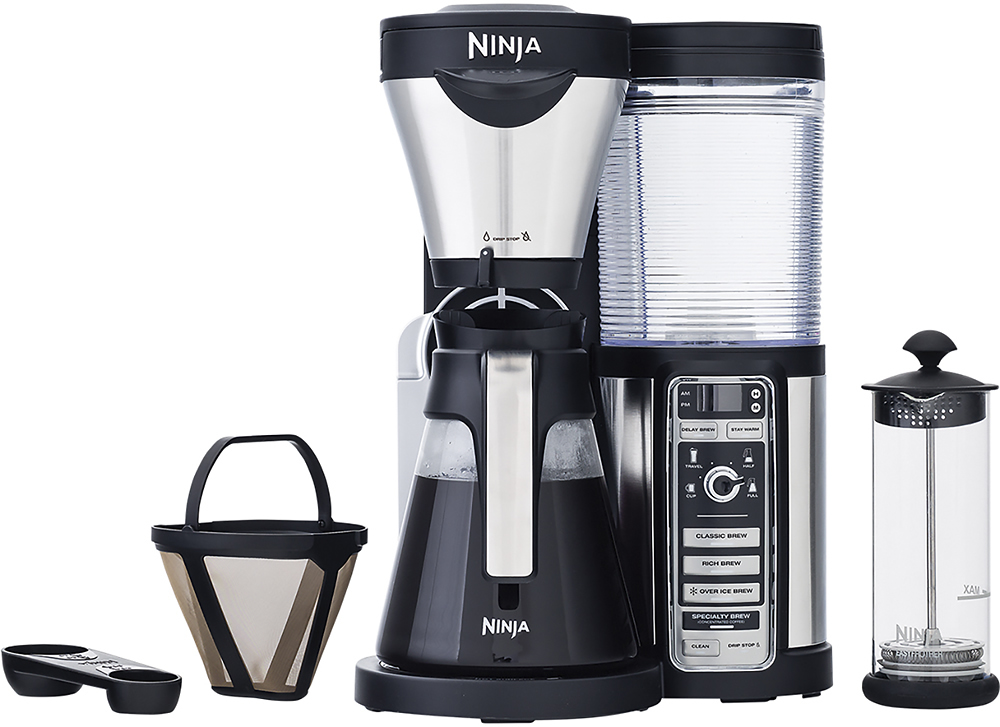 Ninja CF021 Auto IQ 1 Touch Coffee Brewer Maker with Carafe and 10-Recipe  Guide 