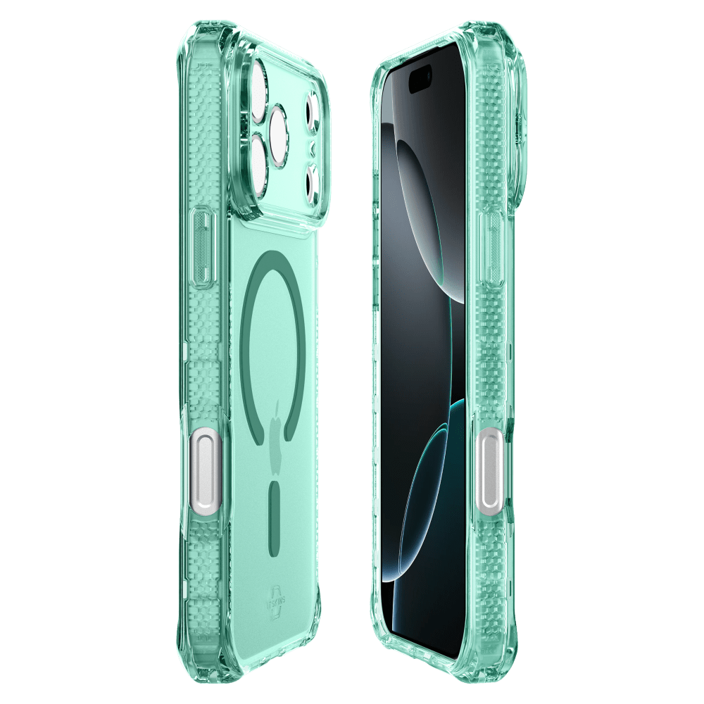 Alt View 1. Itskins - HYBRID R // VAPOR MagSafe Case for Apple iPhone 17 Pro - Light Green.
