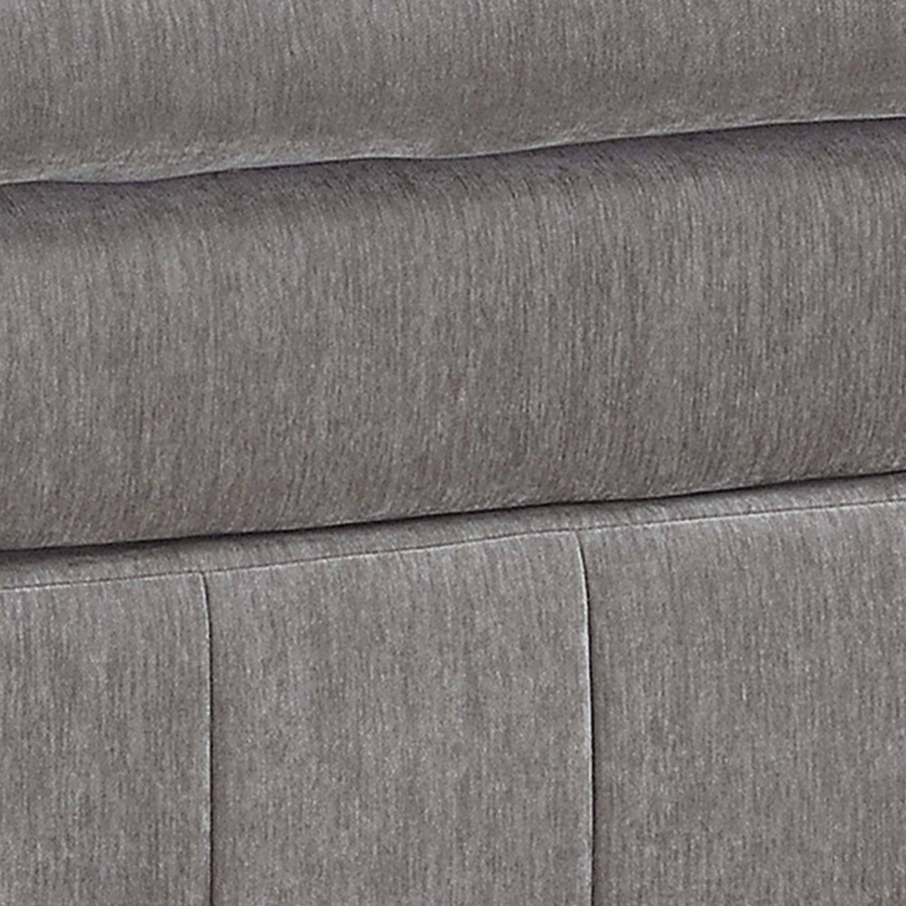Alt View 3. Manhattan Lane - Luna 33 Inch Modular Ottoman, Three Layer Plush Cushioned Seat, Gray - Light Gray.